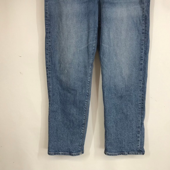 American Eagle Women's Jeans Blue High Waisted Straight Leg Distressed Size 10 - Picture 3 of 9